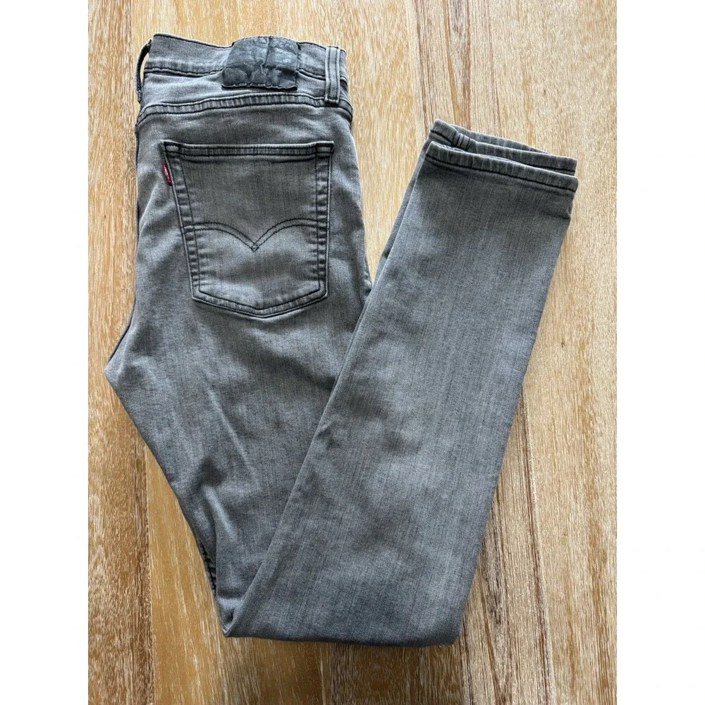 Levis 510 Skinny Jeans Mens 32x34 Gray Charcoal Stretch Denim Pants 05510-0978
